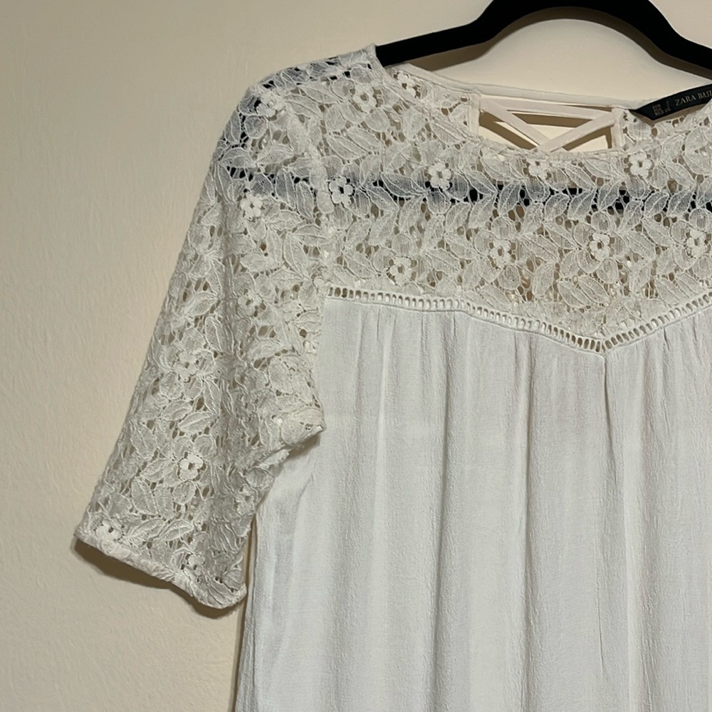 Zara Basic Lace Top Sz Small - Picture 2 of 6